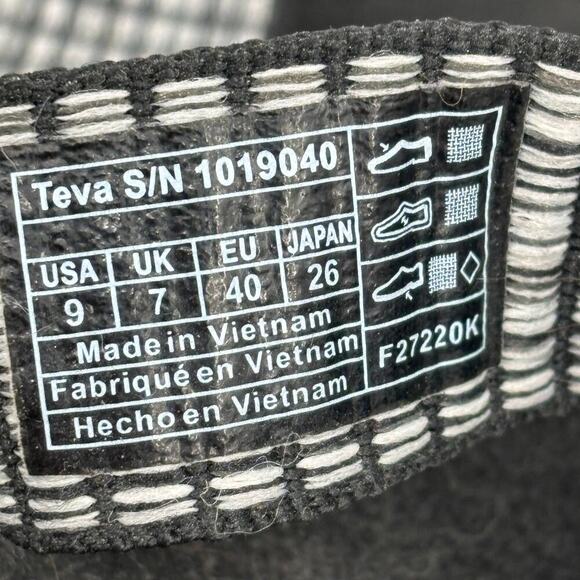 Teva Voya Flip Flop Sandals Womens Size 9 Black White Geometric Thong Toe Post - Picture 6 of 8